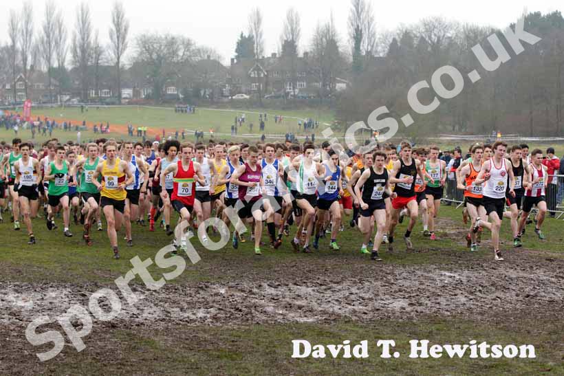 Start of the under-20 mens McCain World Cross Country Trials and Inter Counties.